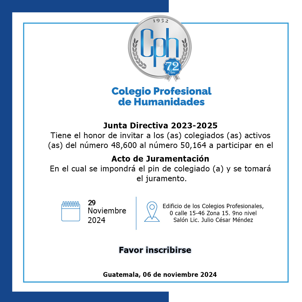 Acto de juramentación 29 de noviembre