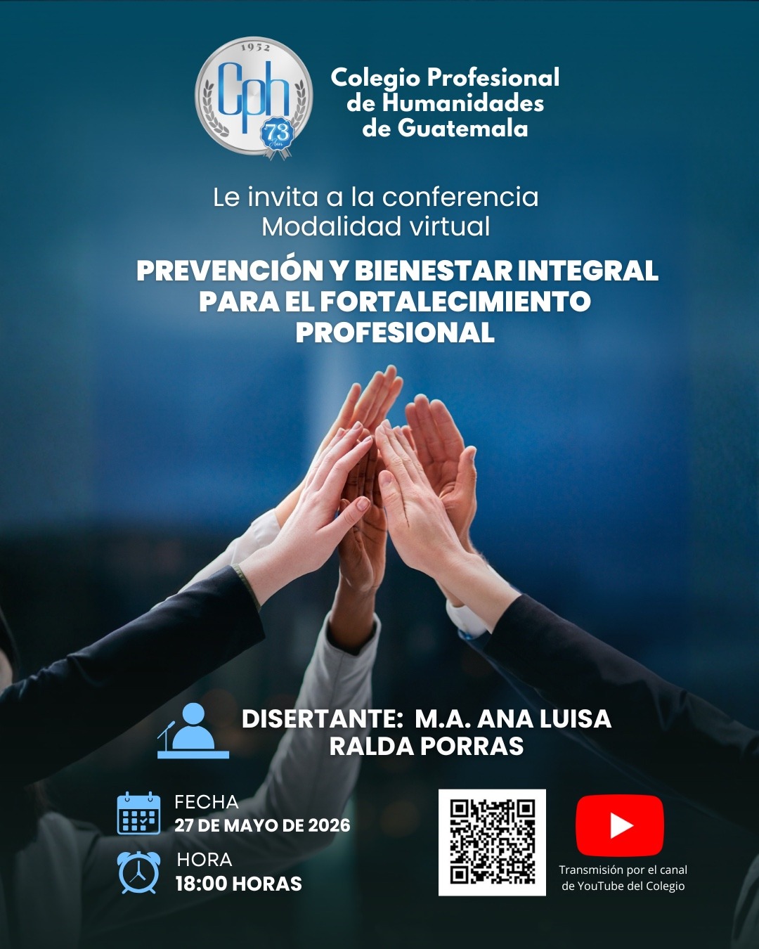 Conferencia Virtual: “Prevención y bienestar integral para el fortalecimiento profesional”